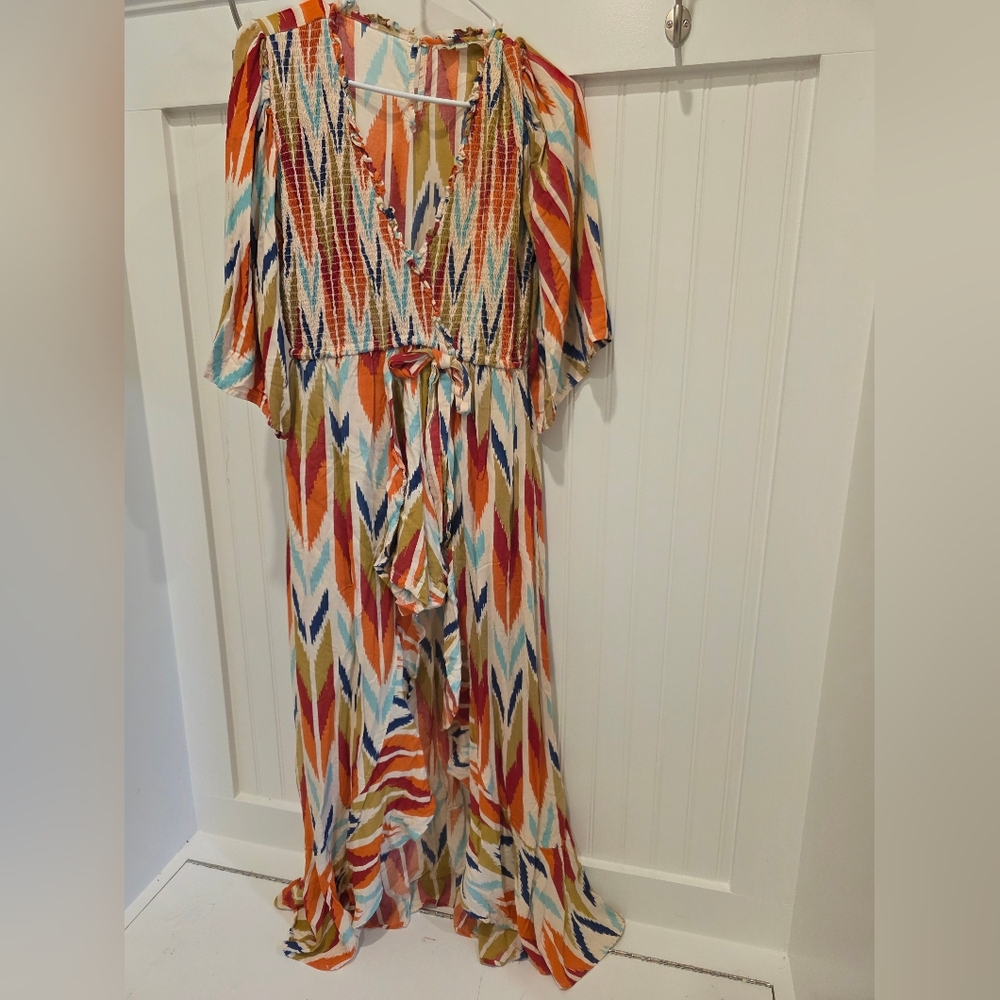 Colorful Chevron Maxi Dress